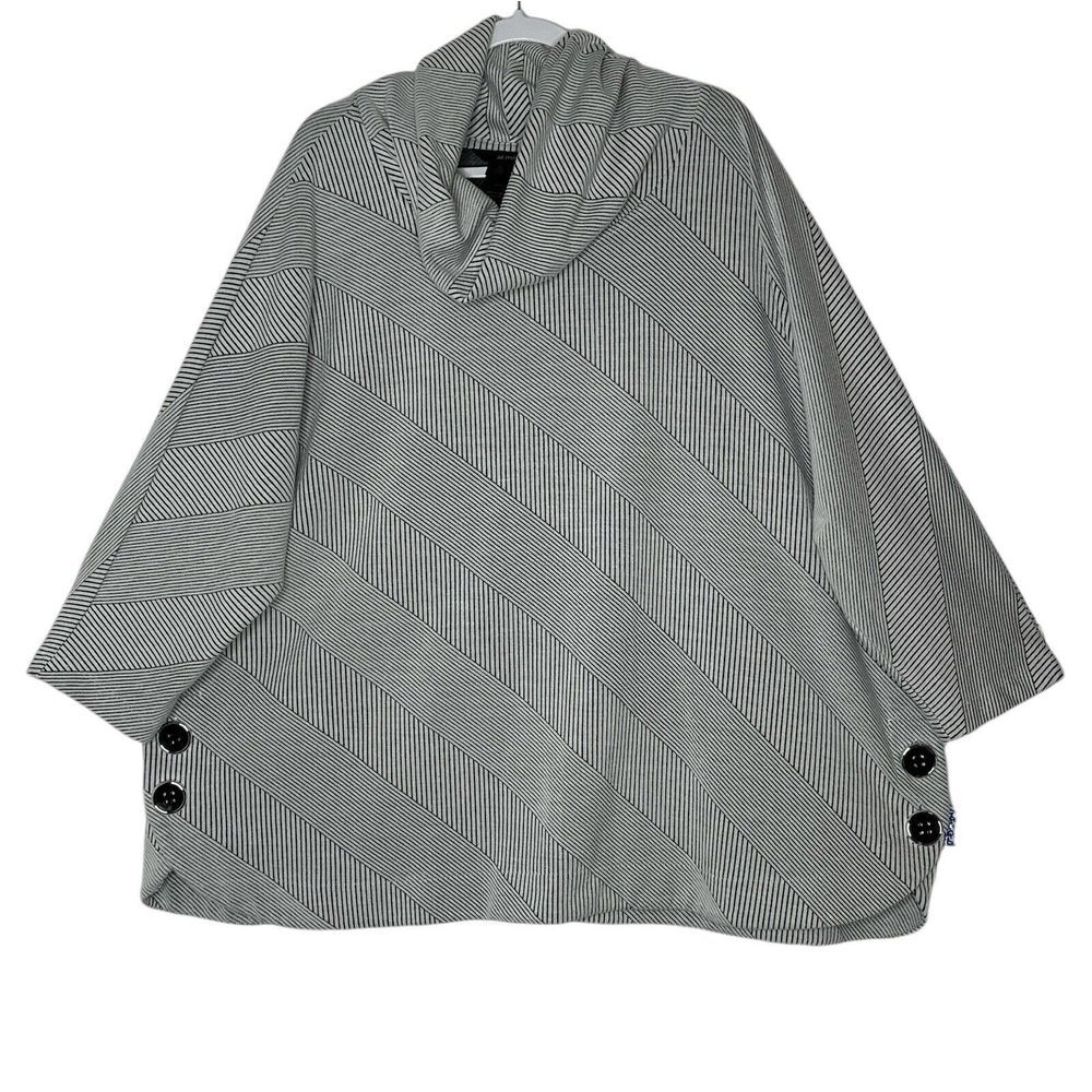Ali Miles Top‎ Womens Plus Size 3X Blouse 3/4 Sleeve Career Artsy Cozy Outdoor